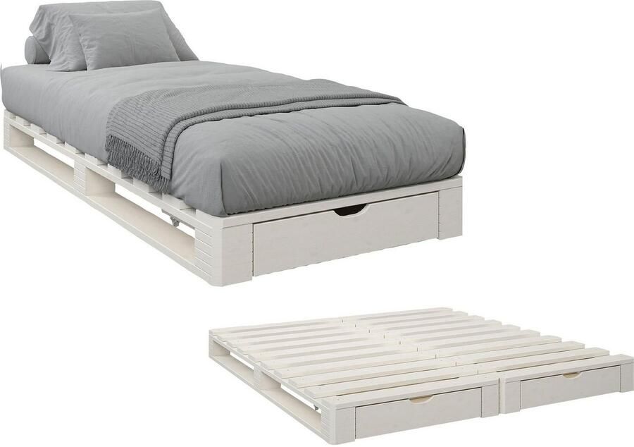 Home affaire Palletbed "ALASCO" BESTSELLER! Met lade gecertificeerd massief hout uit te breiden tot tweepersoons- of familiebed - Foto 7