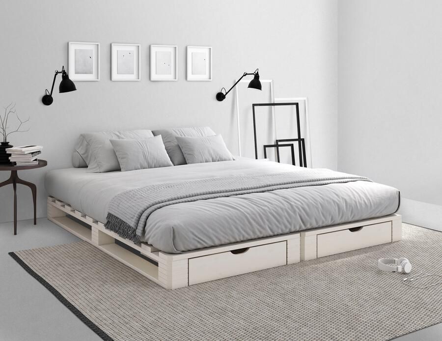 Home affaire Palletbed ALASCO BESTSELLER! Met lade gecertificeerd massief hout uit te breiden tot tweepersoons- of familiebed - Foto 7