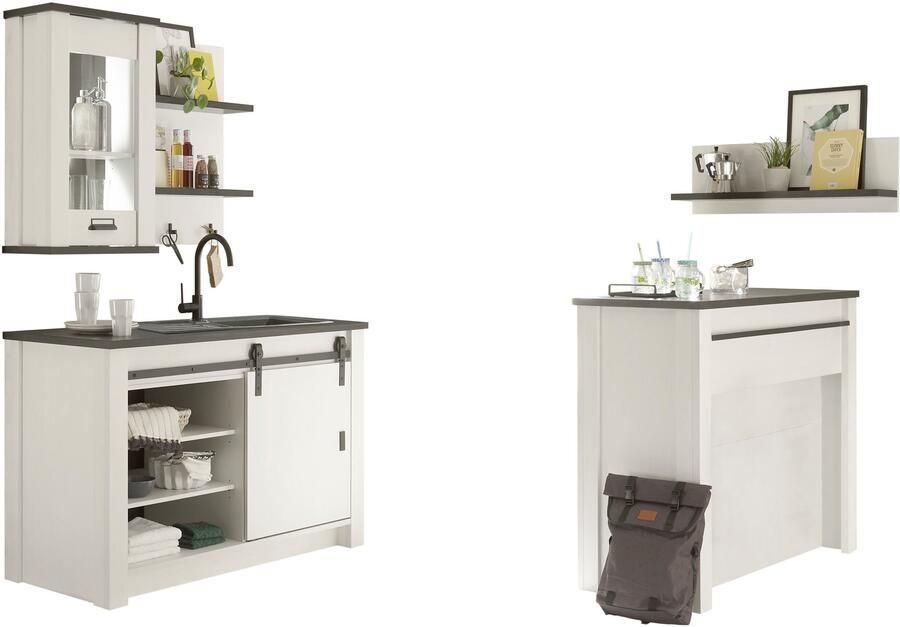 Home affaire Pantry keuken Sherwood Breedte 131 cm zonder elektrische apparaten - Foto 8