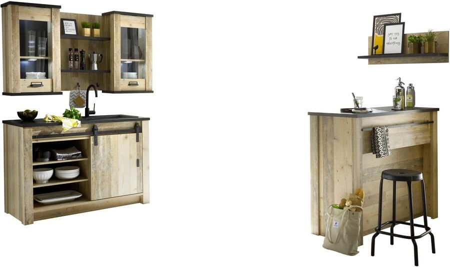 Home affaire Pantry keuken Sherwood Breedte 160 cm zonder elektrische apparaten - Foto 11