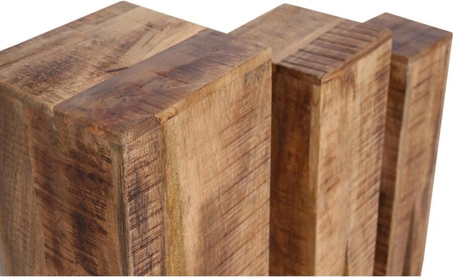 Artistiq Living Artistiq Zuil Fleur Mangohout Set van 3 stuks Bruin - Foto 4