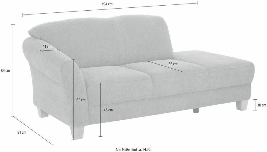 Home affaire Récamier Gotland naar keuze armleuning links of rechts in drie stofkwaliteiten - Foto 6