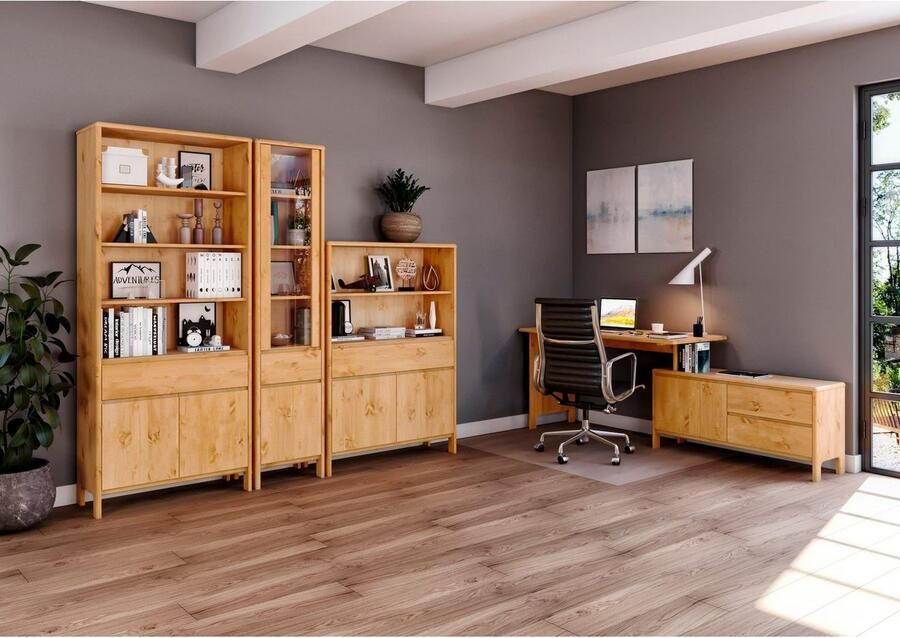 Home affaire Bureau Luven van massief hout in 2 breedtes variabel gebruik als bureau of hoekbureau