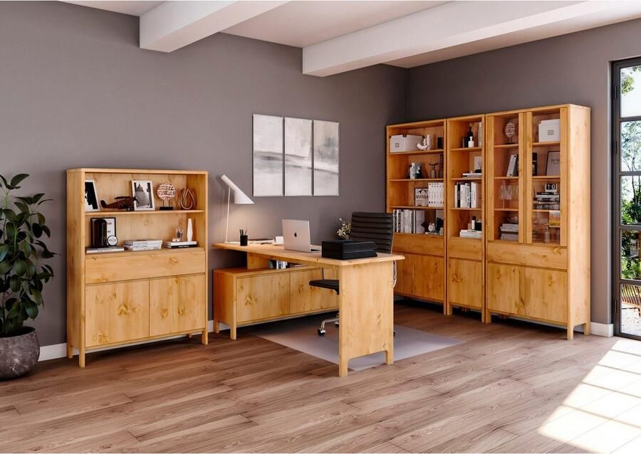 Home affaire Bureau Luven van massief hout in 2 breedtes variabel gebruik als bureau of hoekbureau