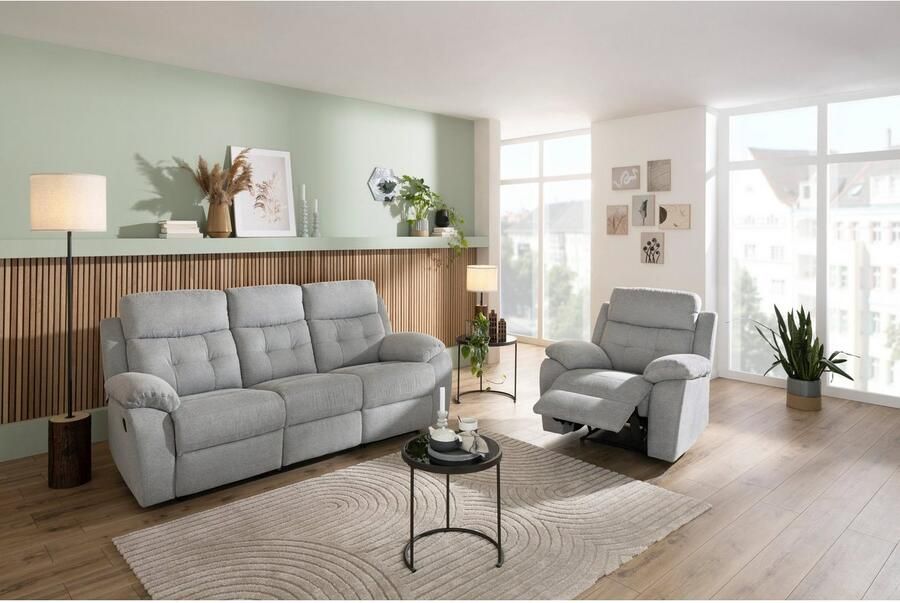 Home affaire Relaxfauteuil Lannilis met ligfunctie tv-stoel met handmatige of elektrische relaxfunctie lichtgrijs - Foto 5