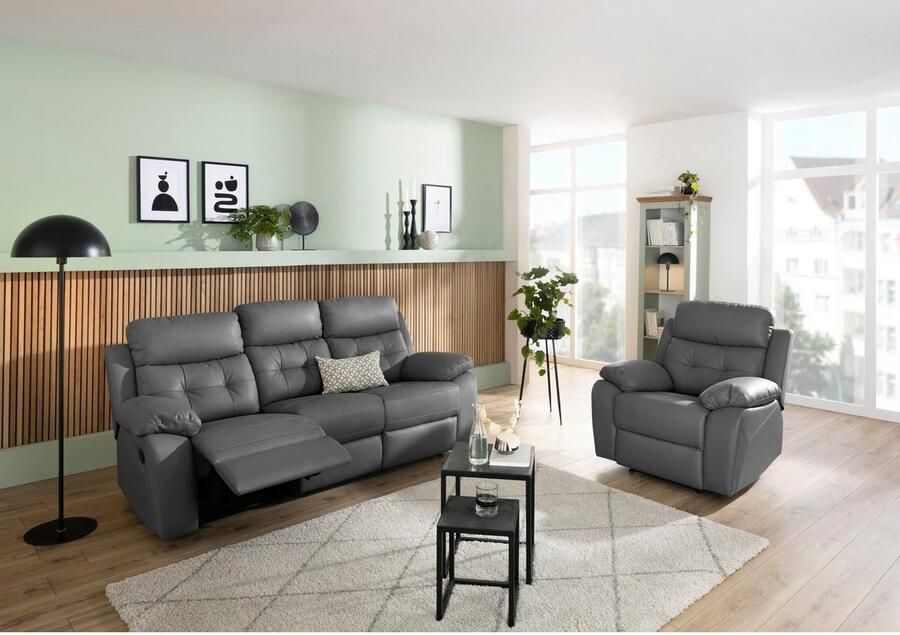 Home affaire Relaxfauteuil Lannilis met ligfunctie tv-stoel met handmatige of elektrische relaxfunctie lichtgrijs - Foto 7