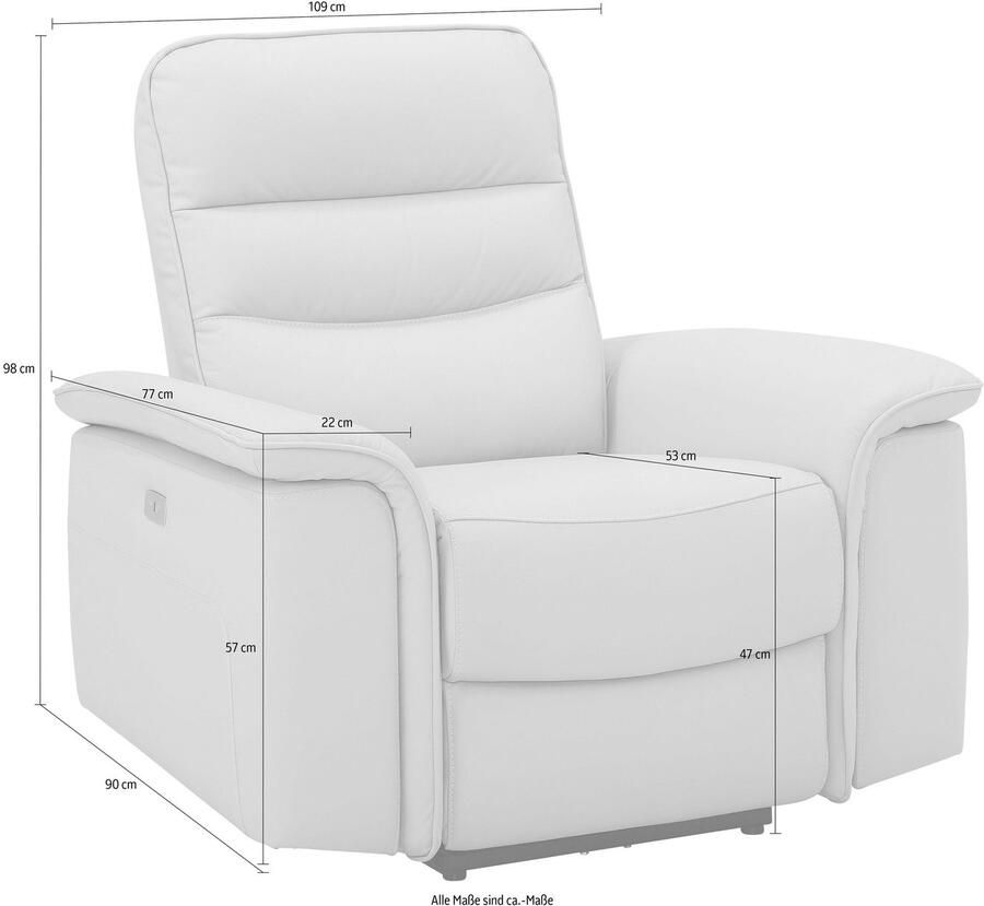 Home affaire Relaxfauteuil Maldini TV-stoel met elektrische relaxfunctie en usb-stekkeraansluiting breedte 109 cm - Foto 2