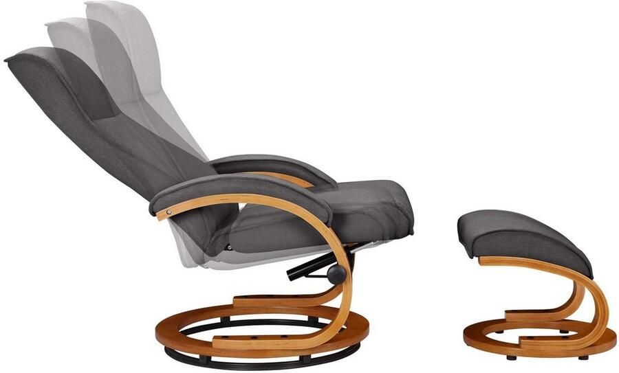 Home affaire Relaxfauteuil Paris tv-stoel met poef en handmatige ligfunctie (set 2 stuks) - Foto 4