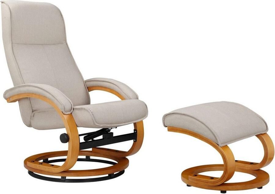 Home affaire Relaxfauteuil Paris tv-stoel met poef en handmatige ligfunctie (set 2 stuks) - Foto 2