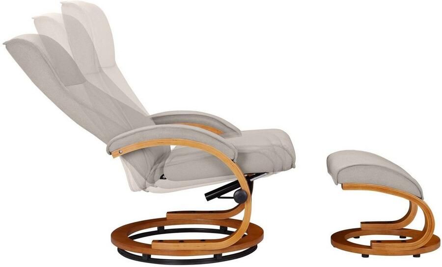Home affaire Relaxfauteuil Paris tv-stoel met poef en handmatige ligfunctie (set 2 stuks) - Foto 4