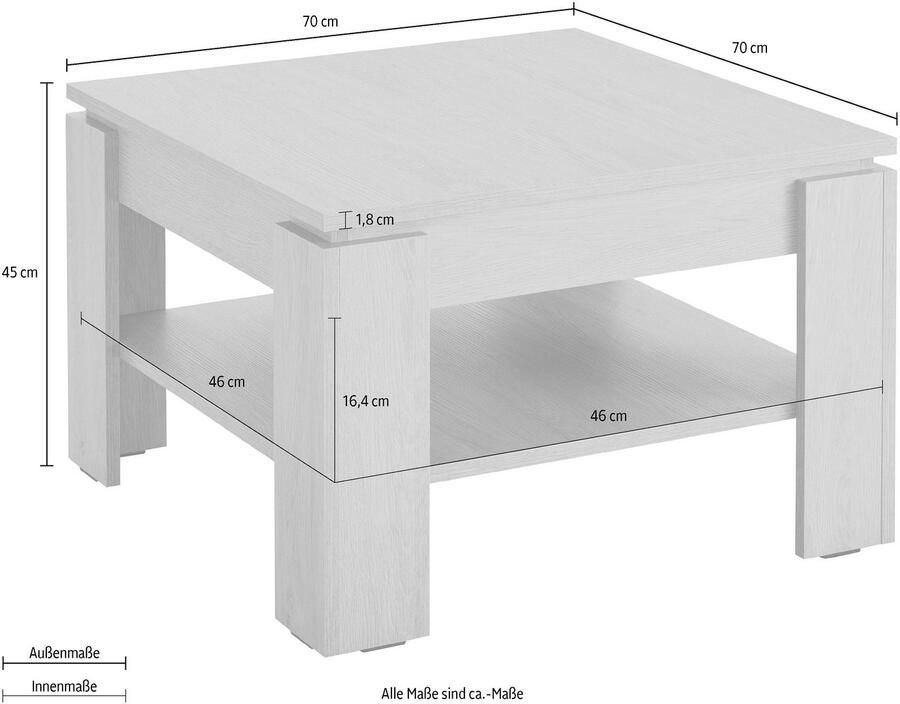 Home affaire Salontafel FCT Breedte 70 cm