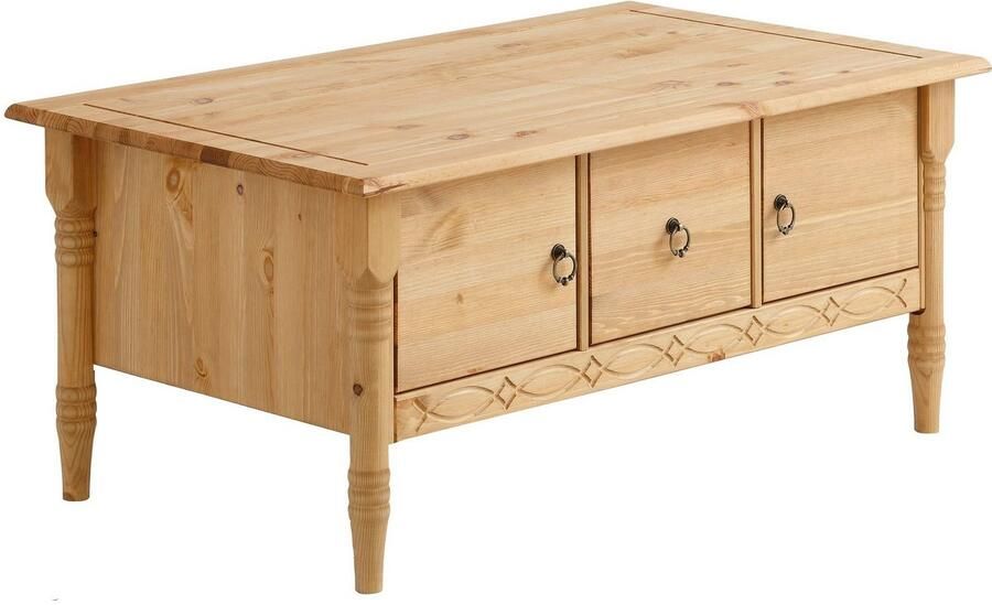 Home affaire Salontafel Indra van massief dennenhout fsc met opbergruimte discreet ornament - Foto 9