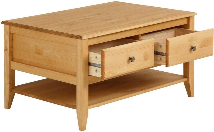 Home affaire Salontafel Leonis Breedte 89 cm met lades en legplank van massief grenen - Foto 11
