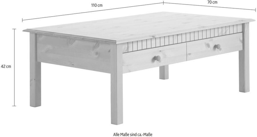 Home affaire Salontafel Lisa TOPSELLER! met grote lade breedte 110 cm landhuisstijl