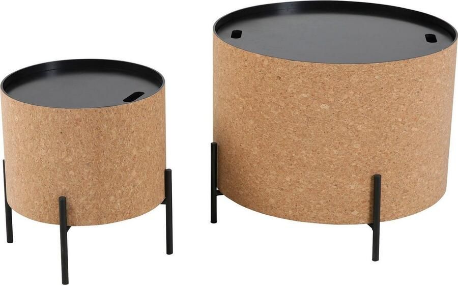 Artistiq Living Salontafel Haywood Kurk Set van 2 stuks Hout Rond - Foto 17