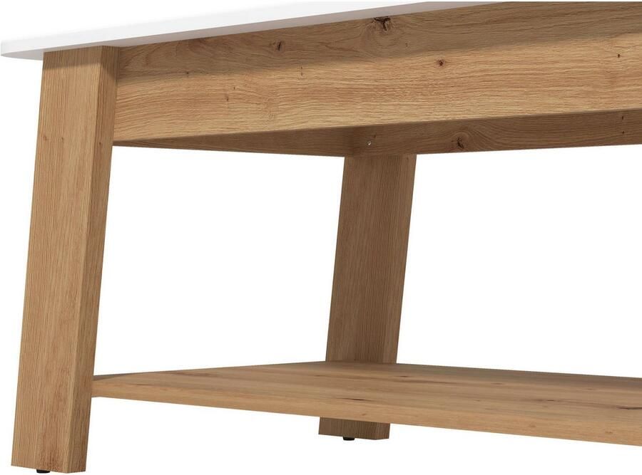 Home affaire Salontafel Piave salontafel 101 cm in trendy kleuren modern met plank rechthoekig artisan eik ideaal voor kleine ruimtes