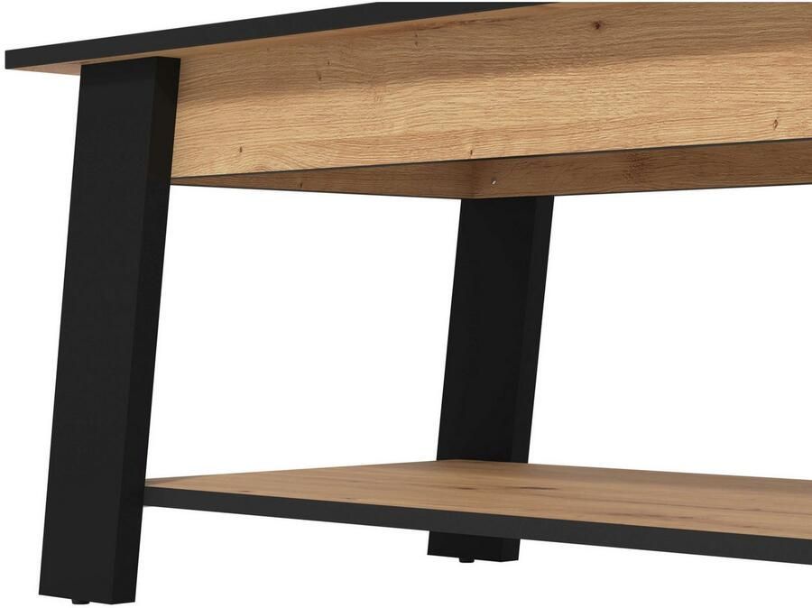 Home affaire Salontafel Piave salontafel 101 cm in trendy kleuren modern met plank rechthoekig artisan eik ideaal voor kleine ruimtes