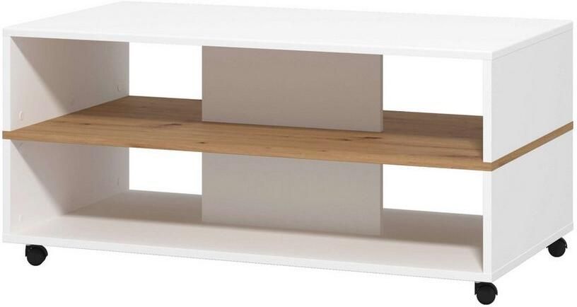 Home affaire Salontafel Savio salontafel 101 cm in trendy kleuren modern met plank rechthoekig artisan eik ideaal voor kleine ruimtes