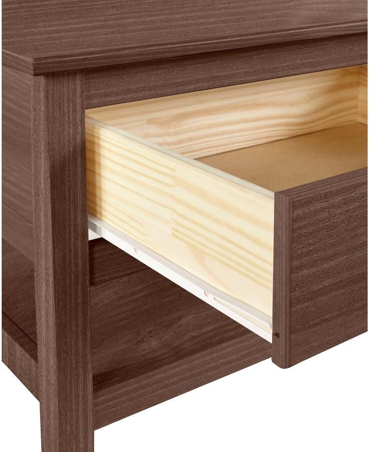 Home affaire Salontafel Schröder met 2 laden en 1 plank van massief grenenhout