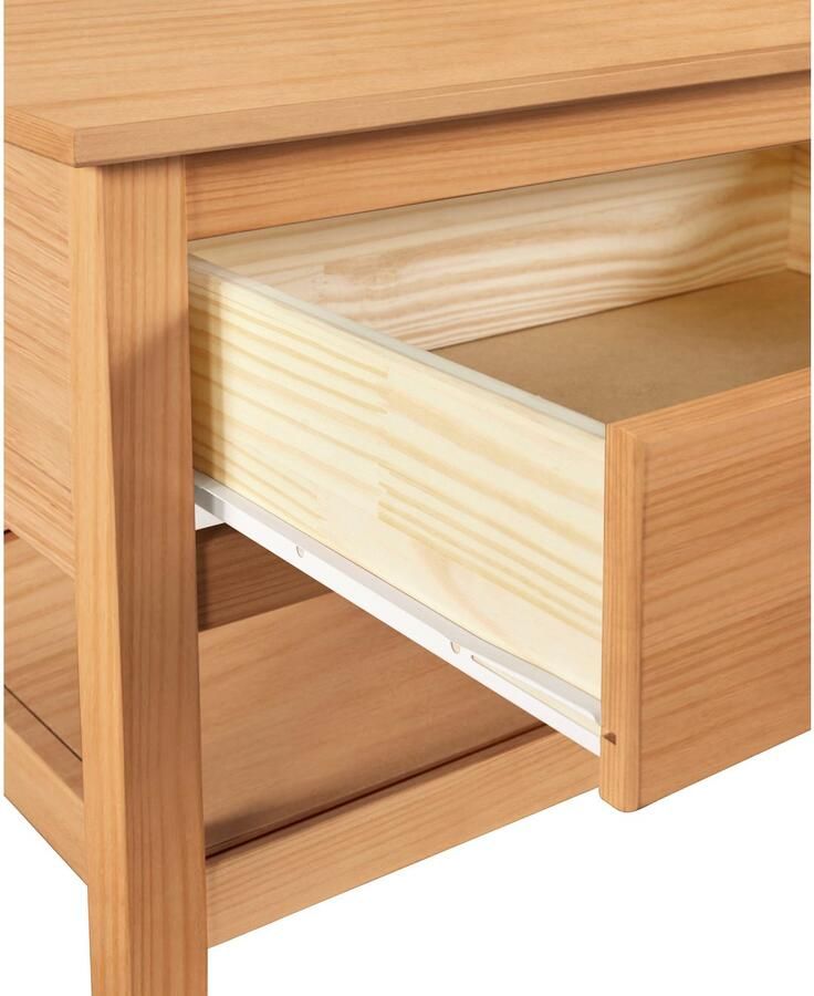 Home affaire Salontafel Schröder met 2 laden en 1 plank van massief grenenhout