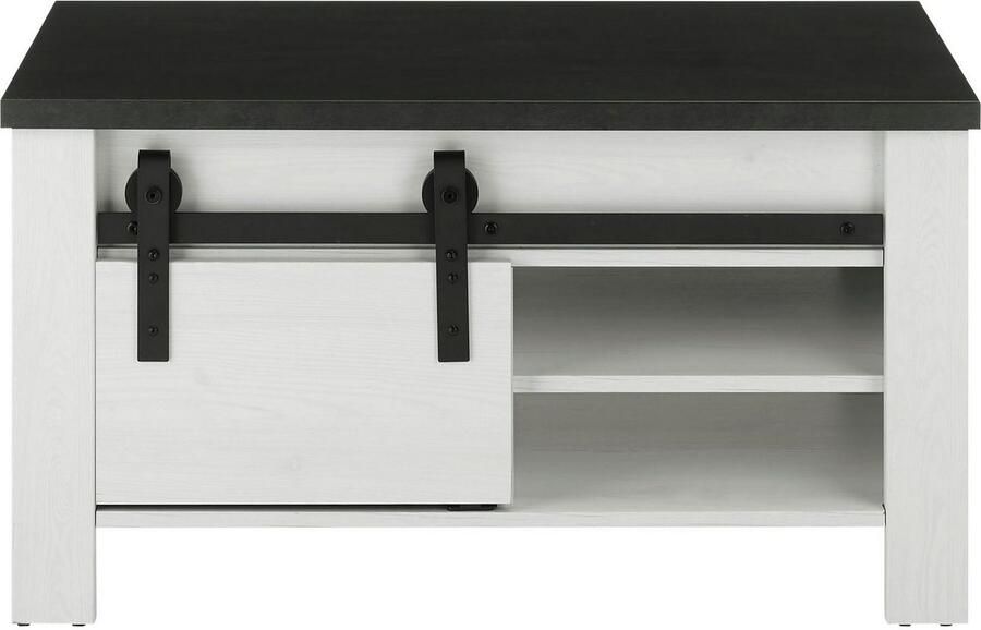 Home affaire Salontafel Sherwood moderne houtdecor met schuurdeurbeslag van metaal breedte 93 cm - Foto 6