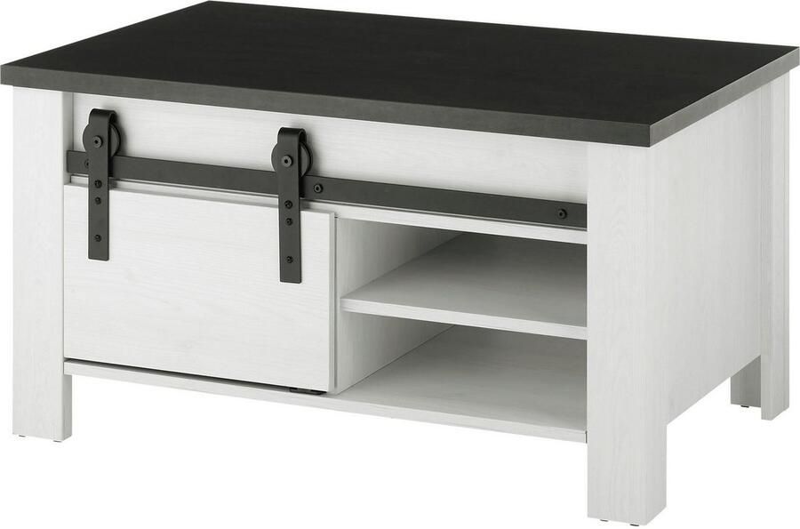 Home affaire Salontafel Sherwood moderne houtdecor met schuurdeurbeslag van metaal breedte 93 cm - Foto 5