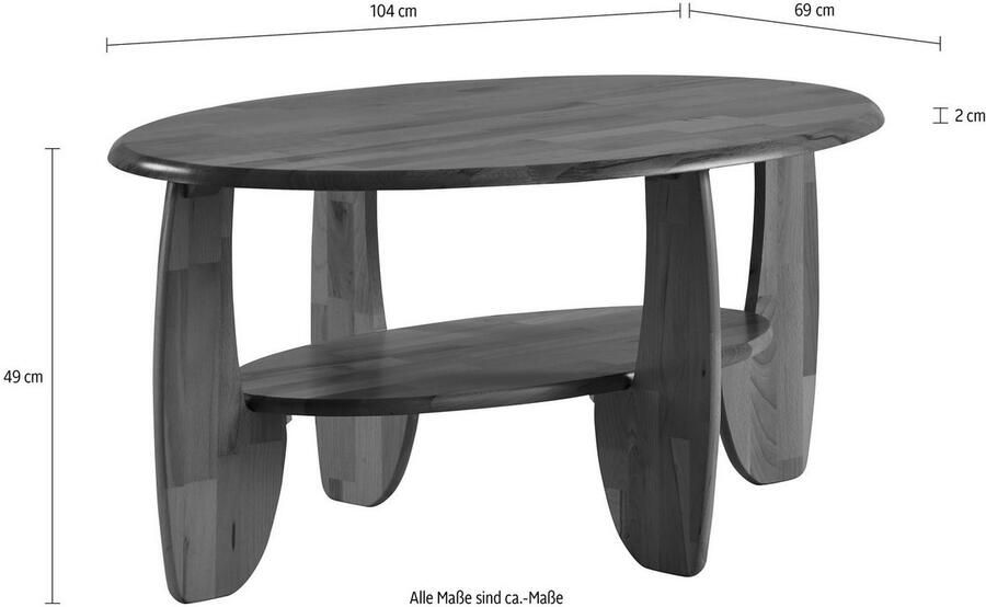 Home affaire Salontafel van massief hout wildeiken of beukenkernhout fsc -gecertificeerd - Foto 3