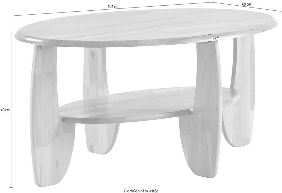 Home affaire Salontafel van massief hout wildeiken of beukenkernhout fsc -gecertificeerd - Foto 6