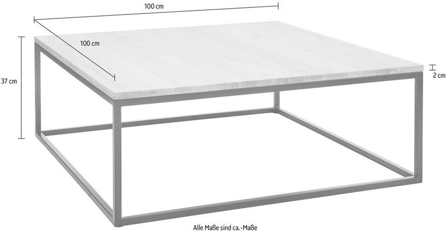 Home affaire Salontafel Voorst van massief eiken en metalen frame - Foto 11