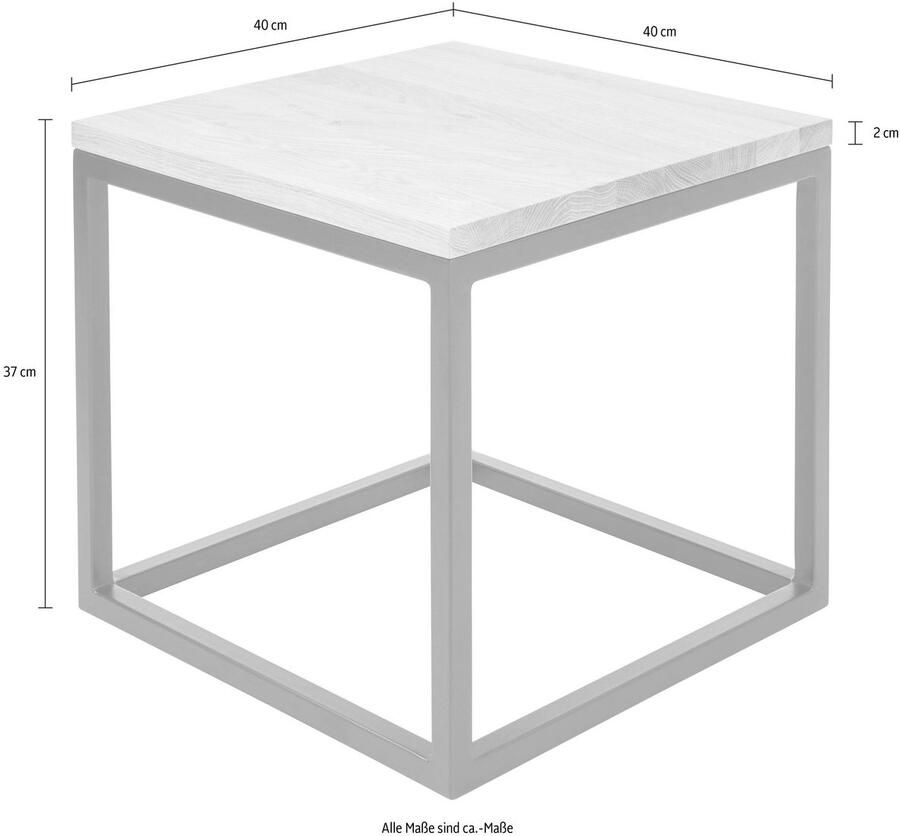 Home affaire Salontafel Voorst van massief eiken en metalen frame - Foto 2
