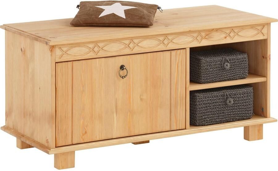 Home affaire Schoenenbank Indra van massief dennenhout fsc breedte 90 cm discreet ornament - Foto 9