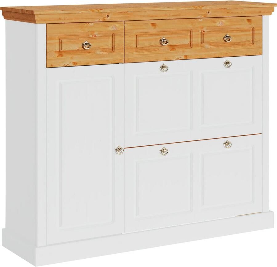 Home affaire Schoenenkast Basilico Schoenenkast breedte 130 cm cassette-look van massief hout FSC - Foto 2
