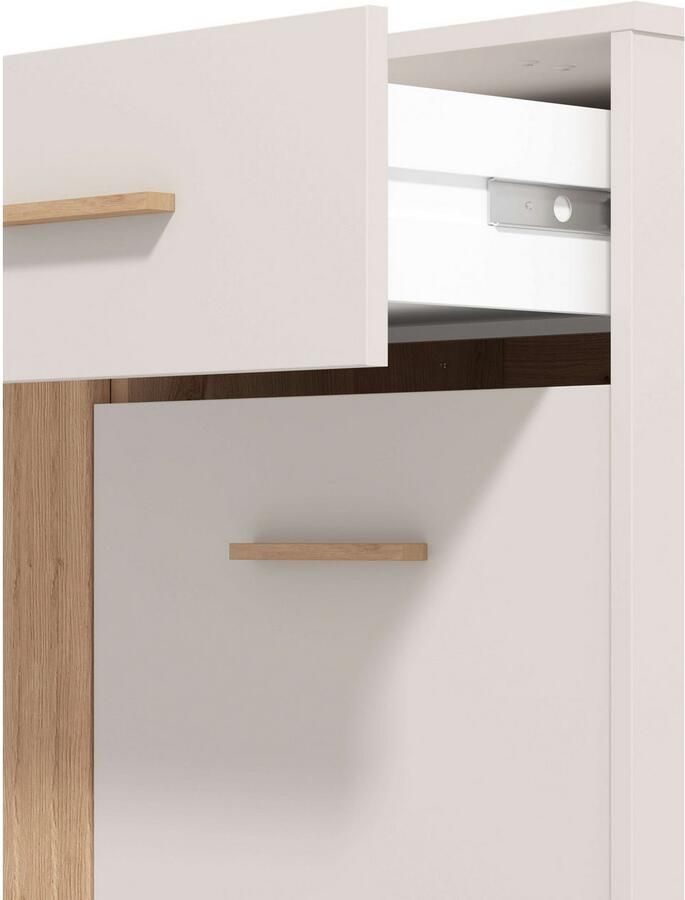 Home affaire Schoenenkast Belfort schoenenkast schoenenrek hoogte 103 cm twee inlegplanken 4 vakken met lade in kasjmierkleur