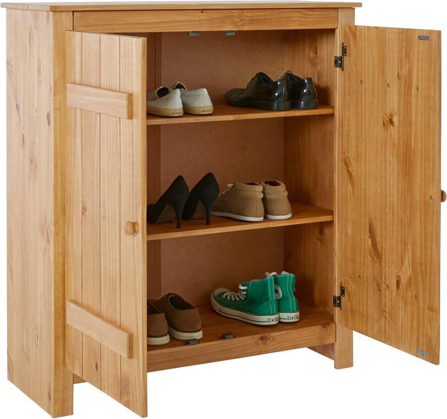 Home affaire Schoenenkast Bertram Massief hout 2 verstelbare planken magneetsluiting hoogte 110 cm - Foto 2