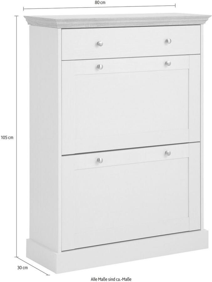 Home affaire Schoenenkast Binz met mooie metalen handgrepen en vele opbergmogelijkheden hoogte 105 cm - Foto 5