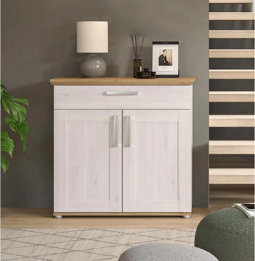 Home affaire Schoenenkast Cosenza Breedte 95 cm 2 Deuren 2 Planken 1 Lade 2-kleurig - Foto 6