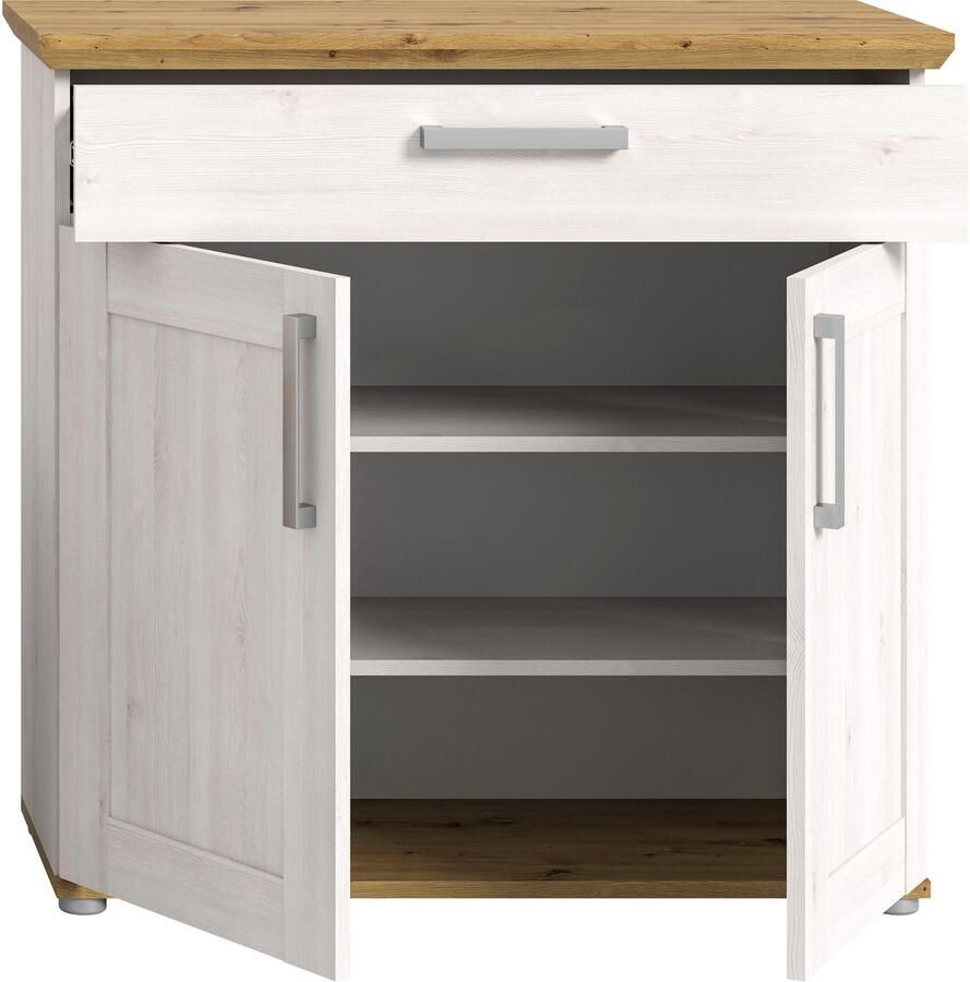 Home affaire Schoenenkast Cosenza Breedte 95 cm 2 Deuren 2 Planken 1 Lade 2-kleurig - Foto 5