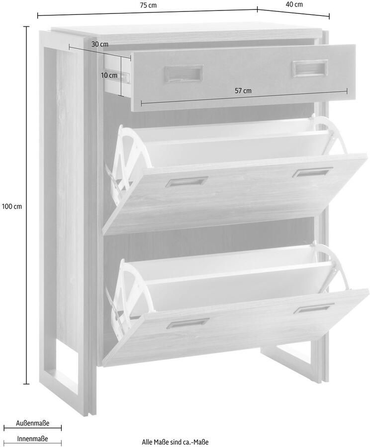 Home affaire Schoenenkast Detroit Breedte ca. 75 cm - Foto 3