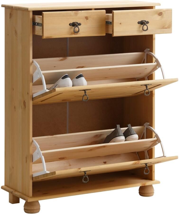 Home affaire Schoenenkast Finca van massief grenenhout hoogte 100 cm - Foto 2