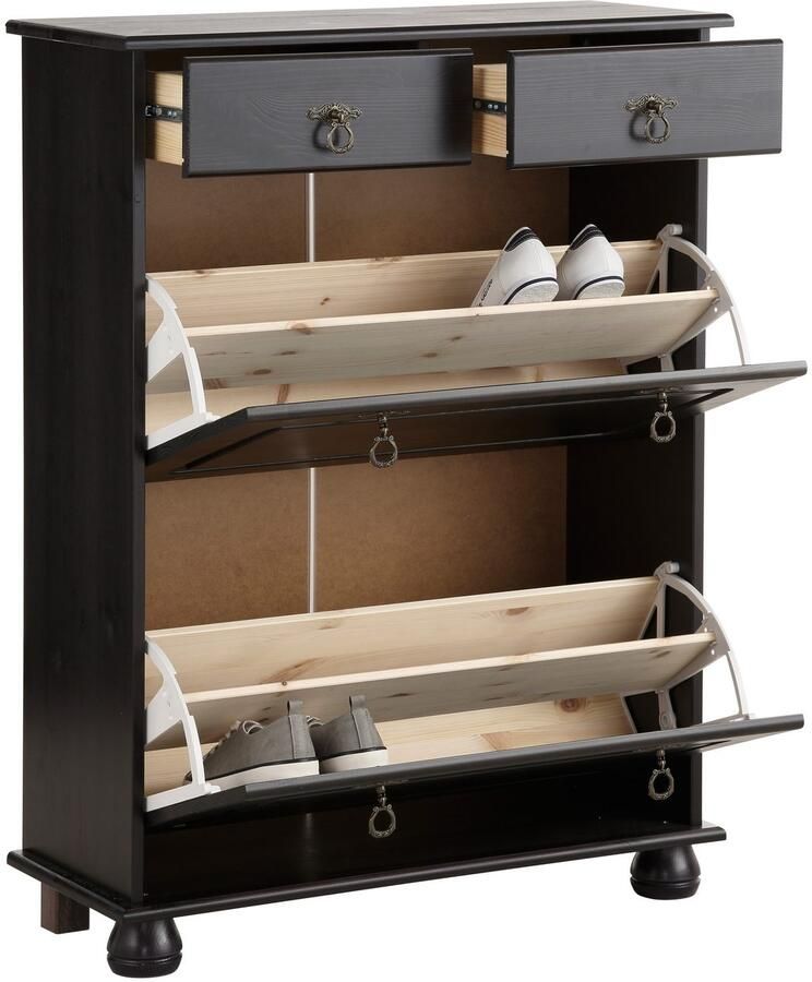 Home affaire Schoenenkast Finca van massief grenenhout hoogte 100 cm - Foto 3