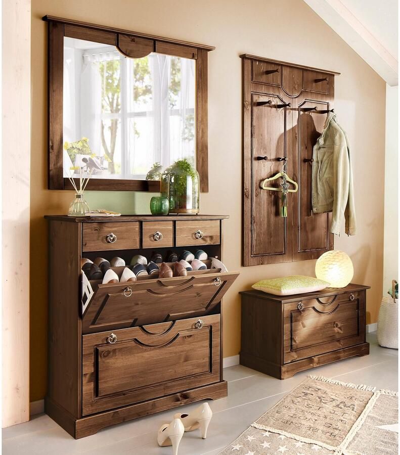 Home affaire Schoenenkast Klera van massief grenen fsc breedte 81 cm drievoudige schoenenhouder - Foto 3