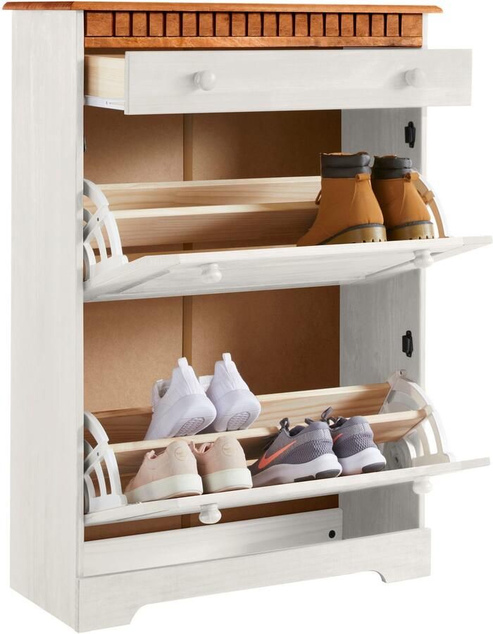 Home affaire Schoenenkast Lisa met 1 lade en 2 kleppen hoogte 105 cm breedte 75 cm - Foto 3