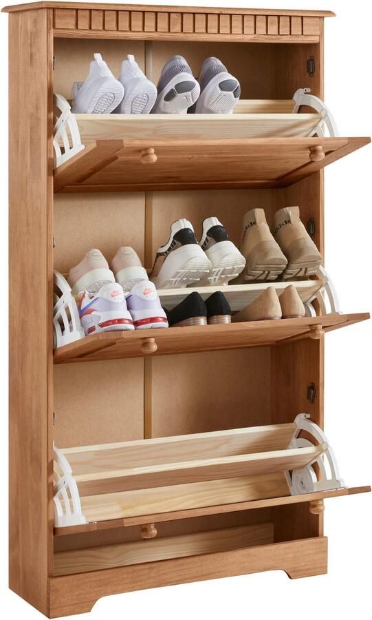 Home affaire Schoenenkast Lisa met 3 kleppen hoogte 134 cm breedte 75 cm - Foto 4