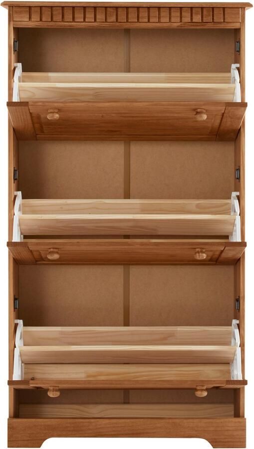 Home affaire Schoenenkast Lisa met 3 kleppen hoogte 134 cm breedte 75 cm - Foto 6