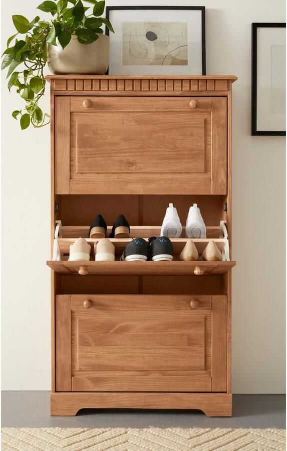 Home affaire Schoenenkast Lisa met 3 kleppen hoogte 134 cm breedte 75 cm - Foto 3