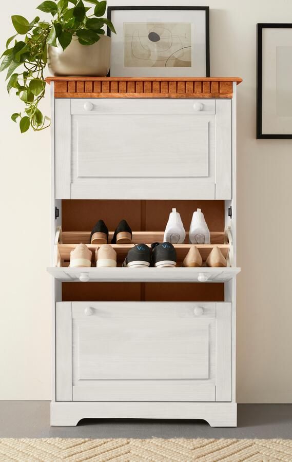 Home affaire Schoenenkast Lisa met 3 kleppen hoogte 134 cm breedte 75 cm - Foto 9