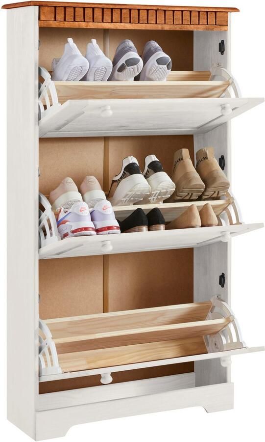 Home affaire Schoenenkast Lisa met 3 kleppen hoogte 134 cm breedte 75 cm - Foto 4