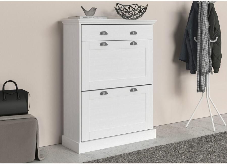 Home affaire Schoenenkast Motala met 2 kleppen en 1 lade plaats voor 12-14 paar schoenen hoogte 105 cm - Foto 3