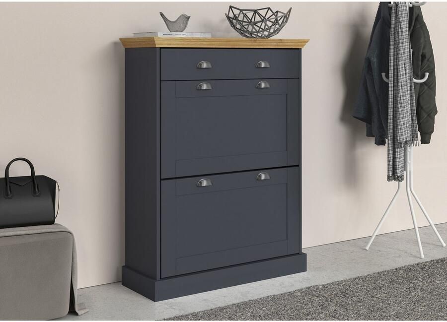 Home affaire Schoenenkast Motala met 2 kleppen en 1 lade plaats voor 12-14 paar schoenen hoogte 105 cm - Foto 5