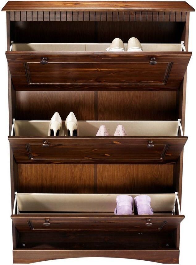 Home affaire Schoenenkast Rustiek met knoppen van massief grenen fsc -gecertificeerd cassette-look - Foto 3